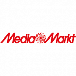 Das MediaMarkt-Logo mit "Media" und "Markt" in fetter roter Schrift, getrennt durch eine rote Spiralgrafik auf weißem Hintergrund.